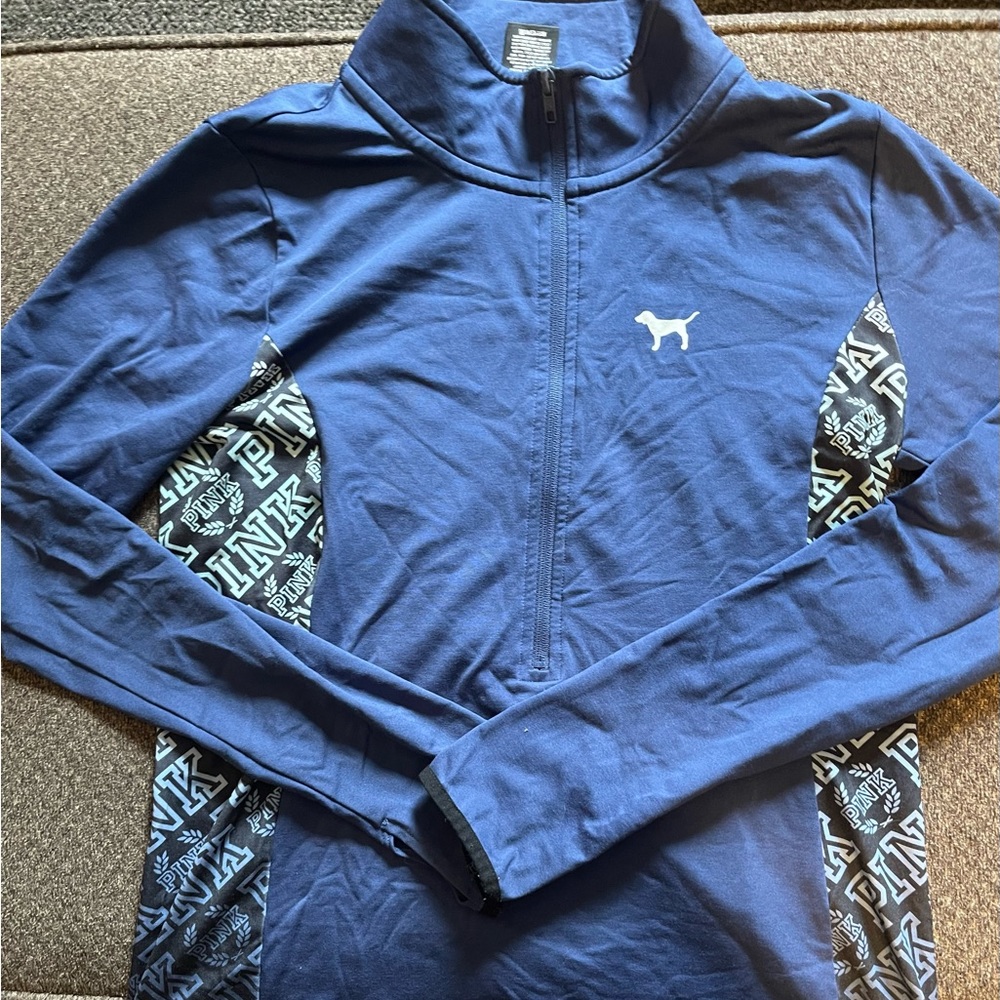 Pink zip athletic top